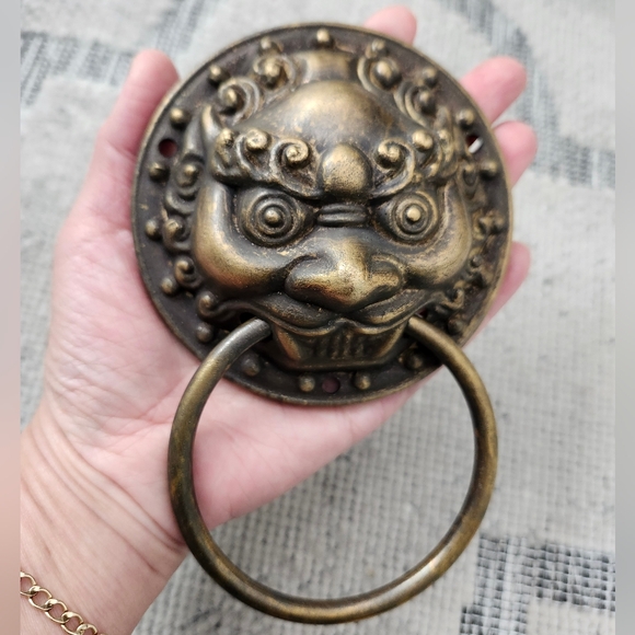 Brass Lion Head Door Knockers, Door Pull, Door Handle, Home Decoration - Picture 4 of 9